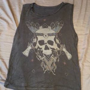 Oversized Gray skull tank top